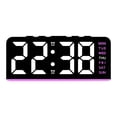 thumbnail image 1 of Reloj despertador digital con luz ambiental, moderno, fácil de usar, con pantalla semanal, multifuncional, para dormitorio, sala de estar, dormitorio, Luz rosa, 1 of 8