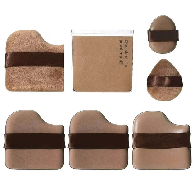 Set de borlas de maquillaje para aplicar la base. Borla de esponja suave, ideal para difuminar en cara y cuello