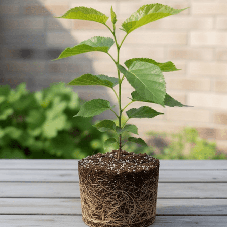 Mulberry Tree Live Plant, Sweet Red Mulberries, Long Fruited, 4-7 inches Tall for Planting