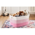 thumbnail image 4 of Rectangle Woven Baskets for Storage, Laundry Basket for Decorative Nursery Blanket,Toys,Dirty Clothes and Magazine in Shelves,Baby Room,and Living Room-Pink, 4 of 6