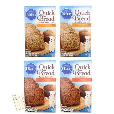 Pillsbury Quick Bread Banana and Pumpkin Muffin Mix, 14oz, 4 Boxes Total