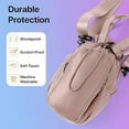 thumbnail image 5 of Nollia Mauve Quilted Nylon Water Bottle Holder Sling Bag | Reusable Bottle Carrier Bag with Adjustable Strap | Hand-Free with Card Slot and Phone Pocket | Perfect for Hiking, Walking, Outdoor Travel, 5 of 6