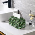 thumbnail image 2 of FUIALDOLG St. Patrick Tissue Box Cover, Modern PU Leather Rectangular Tissue Box Holder for Creative Decorative, Ideal for Bathrooms/Office/Car/Nightstand, 9.7"X5.2"X5.1", Green Butterfly Leaves, 2 of 7