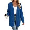 thumbnail image 2 of Women's Fall Cardigan Sweater Long Sleeve V-Neck Relaxed Fit Tops with Two Pockets, 2 of 9