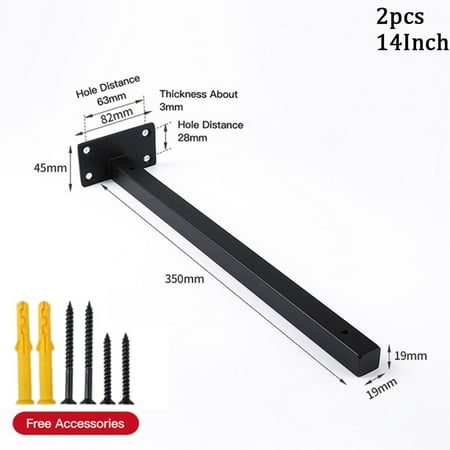 

2Pcs Stainless Steel Industrial Wall Shelf Bracket Heavy Shelf Support Brackets