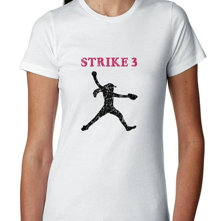 strike 3 softball pitcher silhouette colorful highlights women s