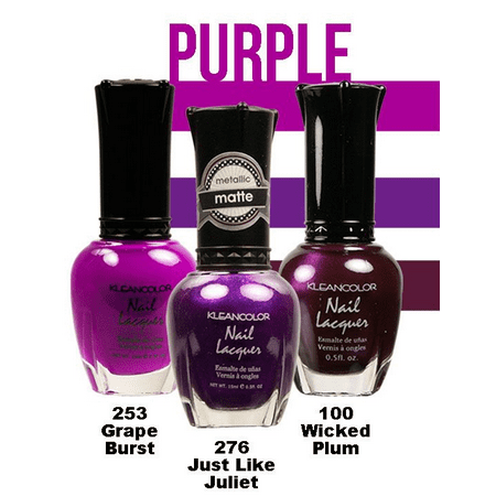 Kleancolor Fall Nail Polish Guide 3 pcs Purple