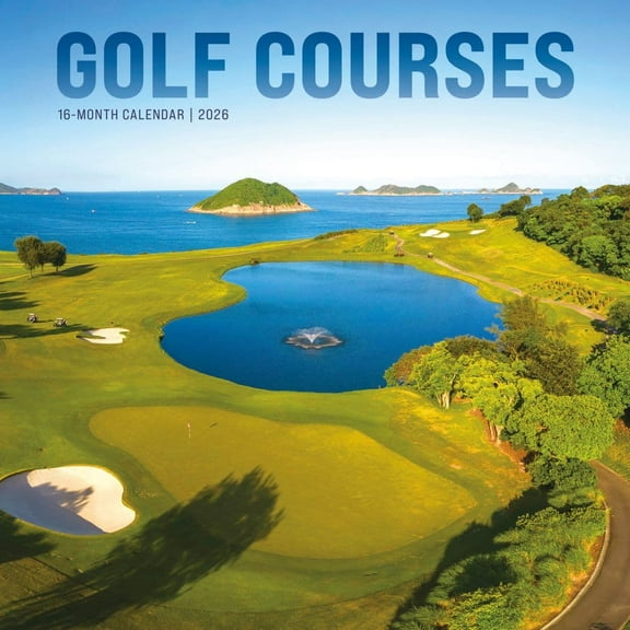 Carousel Calendars, Golf Courses Photo 2026 Wall Calendar, 12'' X 12'', 16-Month Calendar with Stapled Binding
