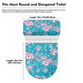 thumbnail image 7 of Yuyamidu Cherry Blossom Toilet Lid Dust Cover Polyester Tank Lid Cover Soft Toilet Lid & Tank Covers Decor for Bathroom Blue Toilet Seat Cover Accessories, Set of 2, 7 of 7