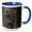 Blue/White, variant on 3drose, Africa, Zambia. Close-up of Elephants Eye., 11oz Two-tone Black Mug