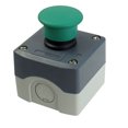 thumbnail image 1 of Interruptor de botón pulsador de hongo verde momentáneo SPST de carcasa de plástico gris 240V 3A, 1 of 2
