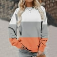 thumbnail image 3 of Jsaierl Women's Sweatshirts Loose Fit Color Block Sweatshirts Round Neck Fall Pullover Tops Trendy Long Sleeve Blouses Winter Saving, 3 of 5
