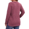 thumbnail image 4 of WellSize Plus Size Blouses for Women Casual Tunic Tops Long Sleeve Buttons Shirts Crew Neck Fall Sweaters with Pockets, 4 of 7