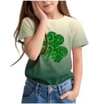 thumbnail image 2 of T-Shirt Imprimé de la Saint-Patrick pour Enfants, Col Rond à Manches Courtes, 95 % Polyester 5 % Élasthanne, Tissu Doux et Respirant, Tenue Décontractée pour Garçons et Filles de 3 à 14 Ans, 2 of 9