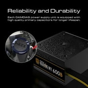 Gamdias KRATOS 600W PC Power Supply ATX, Bronze, ARGB lighting