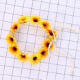 thumbnail image 5 of KAIYANG Diadema con flores de margaritas, corona de girasol estilo bohemio, corona de flores (blanca), amarilla, 5 of 5