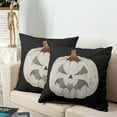 thumbnail image 6 of Set of 2 Jack-O''-Lanterns Halloween Pillow Covers 20x20 Spooky Pumpkin Pillow Case for Autumn Home Outdoor Decor Black Pillow Covers Horror Cushion Case, 6 of 6