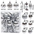 thumbnail image 3 of 29/36/40 piezas de bolas de Navidad plateadas y rojas para colgar en el árbol de Navidad, esferas navideñas doradas con formas especiales impresas, novedad de 2024, 3 of 5