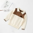 thumbnail image 2 of Tiweut Boys Casual Shirts Kids Fashion Pullover Comfortable Lapel Long Sleeve Top for Toddler Fall Clothing Fit Sweatshirts 4-5 Y, 2 of 4