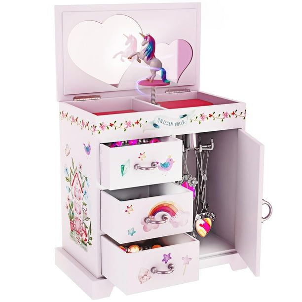 Joyero musical Pretty Me Unicorn para niñas de 3 a 8 años