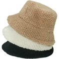 thumbnail image 2 of CoCopeaunts Simple Solid Color Bucket Hats for Men Plus Down Warm Basin Cap Hundred Lambswool Female Fishing Cap Winter Section, 2 of 8