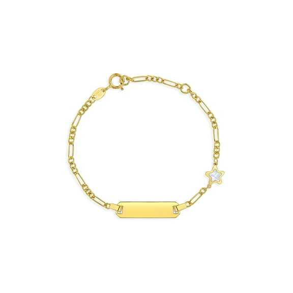 14k Gold 4.5"-5.5" Mother of Pearl Star Baby / Toddler / Kids Bracelet