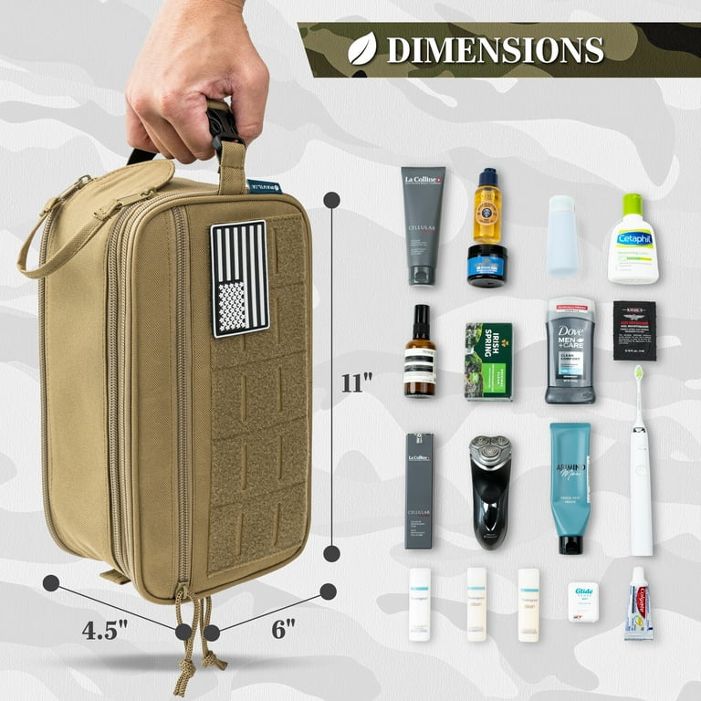 Pavilia Tactical Toiletry Bag for Men, Hygiene Travel Bag