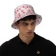 thumbnail image 6 of Daiia Rose Flowers Pattern Bucket Hat - Trendy Cotton Sun Hat for Beach, Golf, Fishing - Fun Outdoor Vacation Boonie for Men and Women, 6 of 9