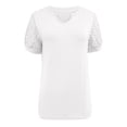 thumbnail image 4 of Easter Shirts for Women Going Out Tops for Women Short Sleeve V Neck Casual V Neck T Shirts for Women Summer Fashion Tops Lace Short Sleeve Business Loose Trendy Blouses Summer Tops for Women 2025, 4 of 4