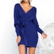 thumbnail image 3 of Vestido de punto, vestido de suéter para mujer, cuello en V, elegante suéter de manga larga, vestido de invierno, vestido de suéter de punto, mini vestido ajustado, vestido túnica sexy sin, 3 of 4