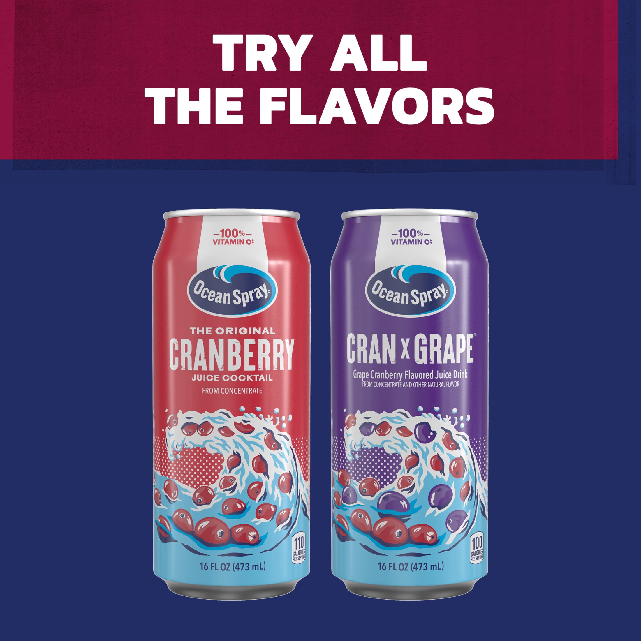(4 pack) Ocean Spray®  Cran Juice Cocktail 16oz Can