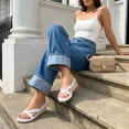thumbnail image 6 of Cushionaire Ferry Espadrille Wedge Sandals for Women, Thong Platform Flip Flops with Cross Strap and Slip-On Design, 6 of 25