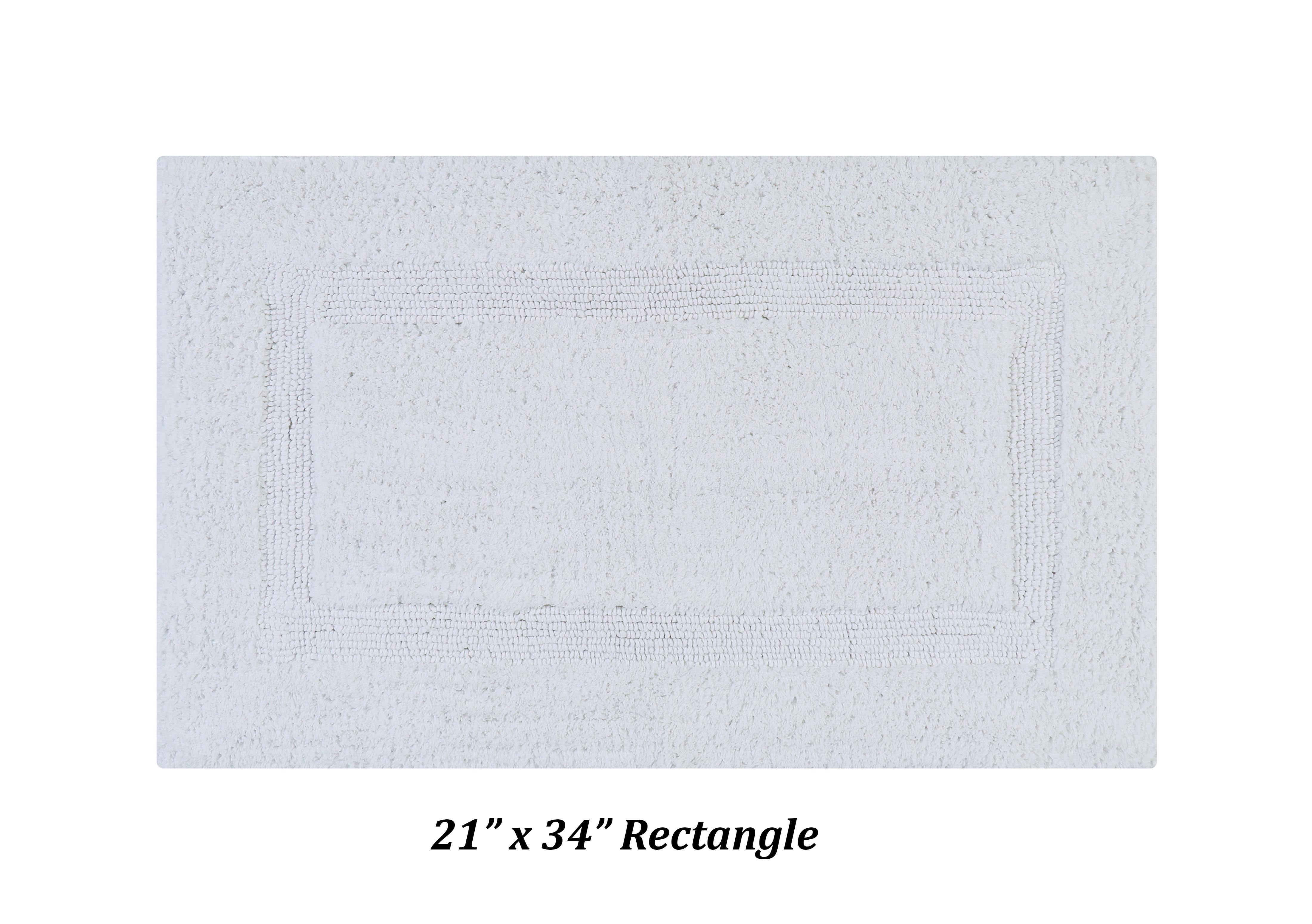 Better Trends Premium 3 Piece Bathroom Rug Set 100% Cotton, Extra Soft Tufted Bath Mat, Water Absorbent & Reversible Mat, White Lux Collection