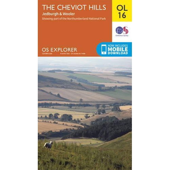 Pre-Owned The Cheviot Hills Map | Jedburgh & Wooler | Ordnance Survey | OS Explorer Map OL16 | England | Walks | Hiking | Maps | Adventure Paperback