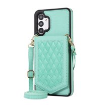 Galaxy A13 5G Case, Samsung Galaxy A13 Wallet Case with Crossbody Shoulder Strap, Dteck PU Leather Protective Phone Cover with Make-up Mirror for Samsung Galaxy A13 4G/5G,Green