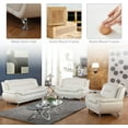 thumbnail image 2 of 3 Piece Living Room Furniture Set, Leather Sofa Set for Living Room, Modern Couch Set with 3-Seater Sofa, Loveseat and Armchair (Cream White), 2 of 7