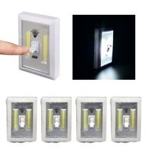 4 Pack COB Wall LED Light Switch Wireless Night Lamp Closet Self Stick Multi Use