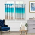 thumbnail image 2 of Ocean Beach Kitchen Curtains - Summer Blue Ocean Tropical Sea Sky View Beach Print Decor Home Bedroom Living Room Rod Pocket Window Drapes 2 Panels Set, 56"x36", 2 of 5