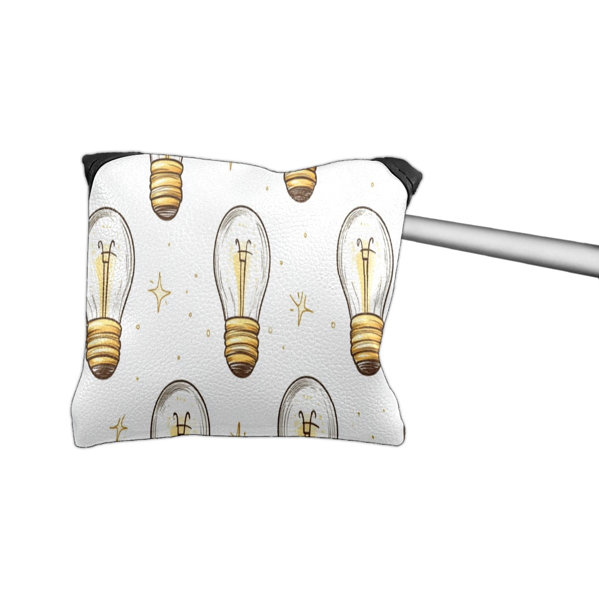 Golf Mallet Putter Cover Premium Leather Waterproof Golf Putter Head Cover with Magnetic Closure Light Bulb Pattern