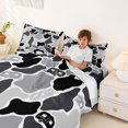 thumbnail image 3 of Castle Fairy Monochrome Camper Pattern Full Size Sheets 4-Piece for Teens, Camouflage Print Bed Sheets for Bedroom, Black Gray, 3 of 6