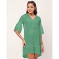 thumbnail image 2 of Moomaya Shift Dresses For Women, Tiered Bell Sleeves, V-Neck Short Solid Color Dress, 2 of 8