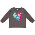 thumbnail image 3 of Inktastic Cute Mermaid, Little Mermaid, Pink Hair, Dolphin Girls Long Sleeve Toddler T-Shirt, 3 of 5