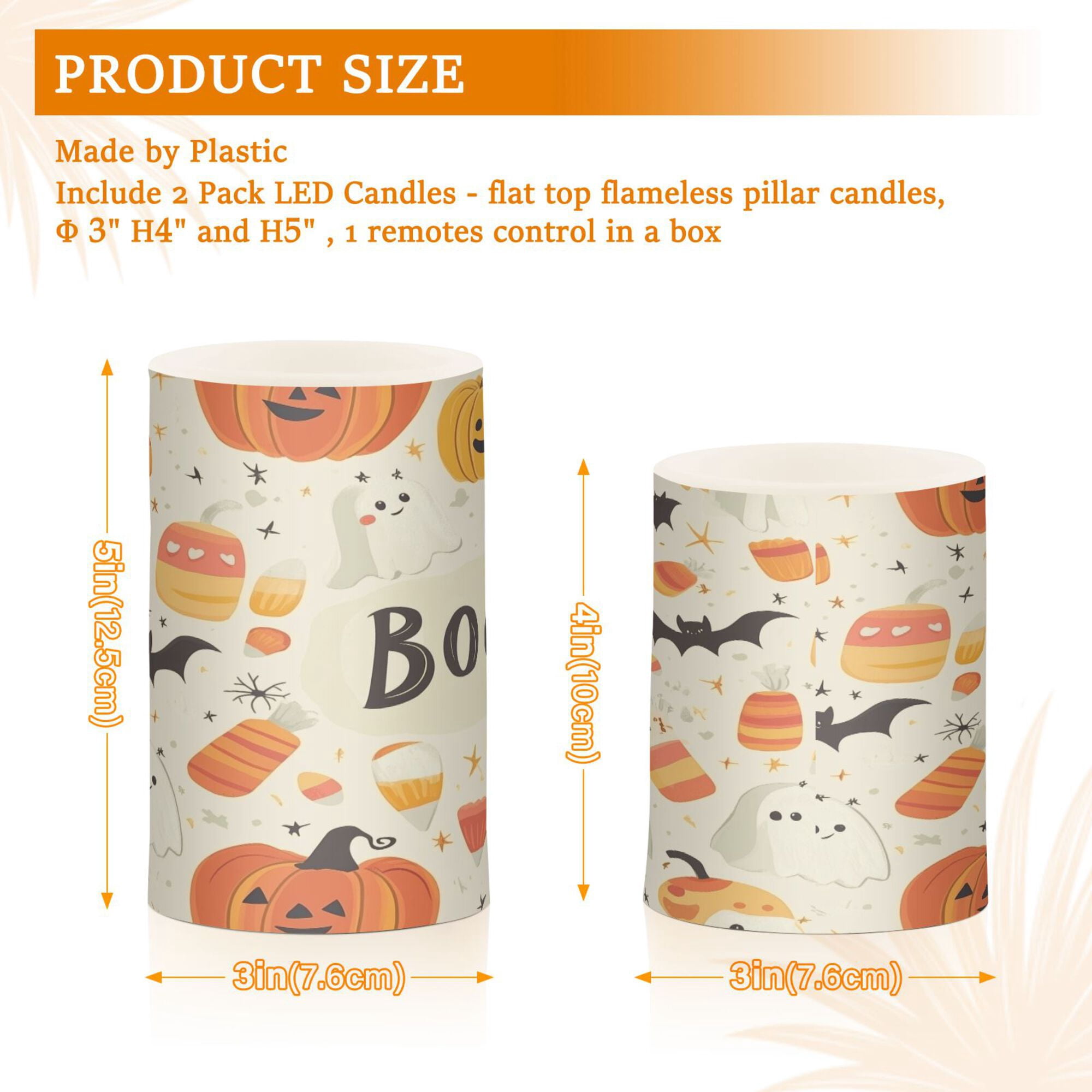 Yayeee Flameless Candles with Remote Flickering Battery Operated Multi Color Changing, Halloween Cute Pumpkins
