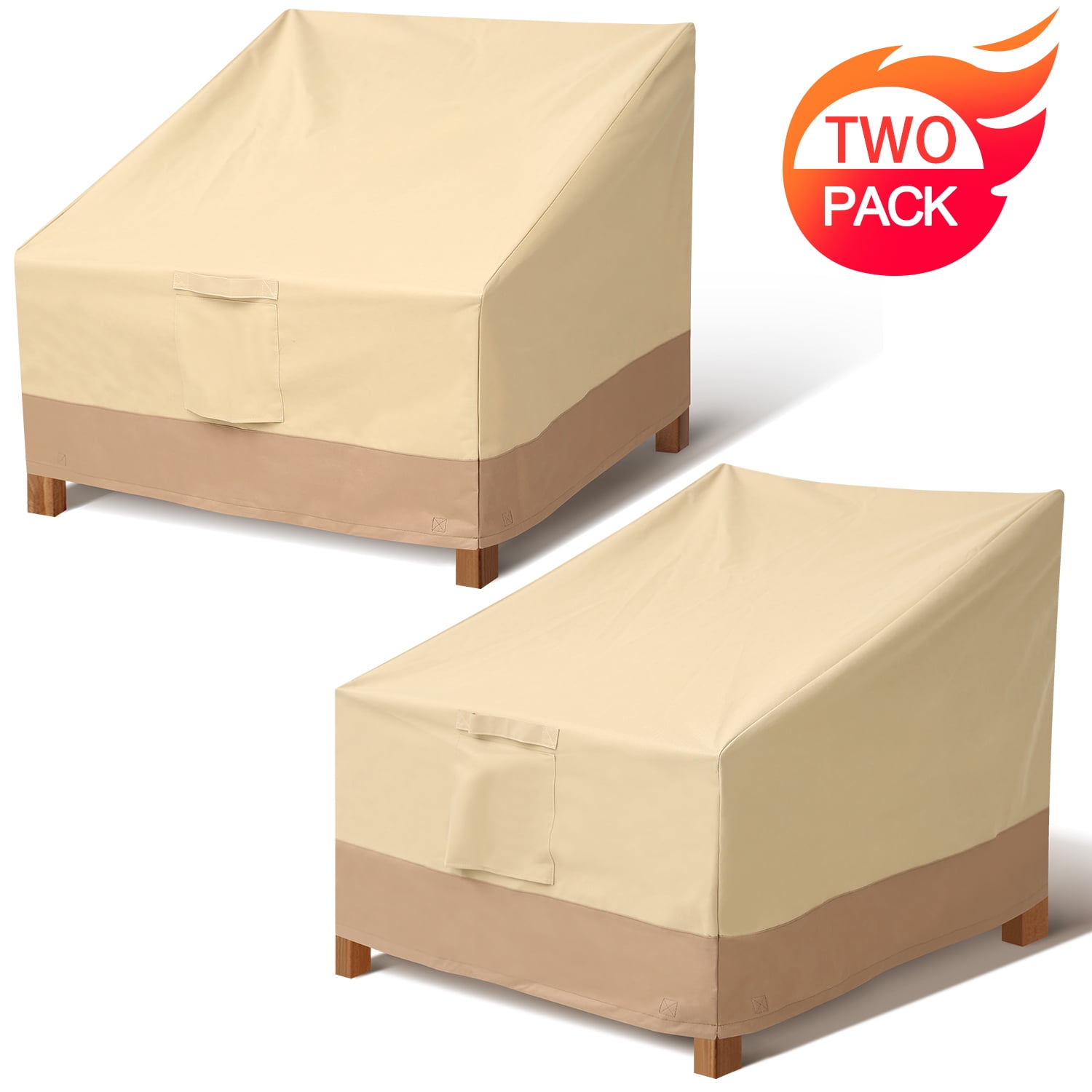 2 Pack Patio Chair Covers for Outdoor Furniture Waterproof, Heavy Duty