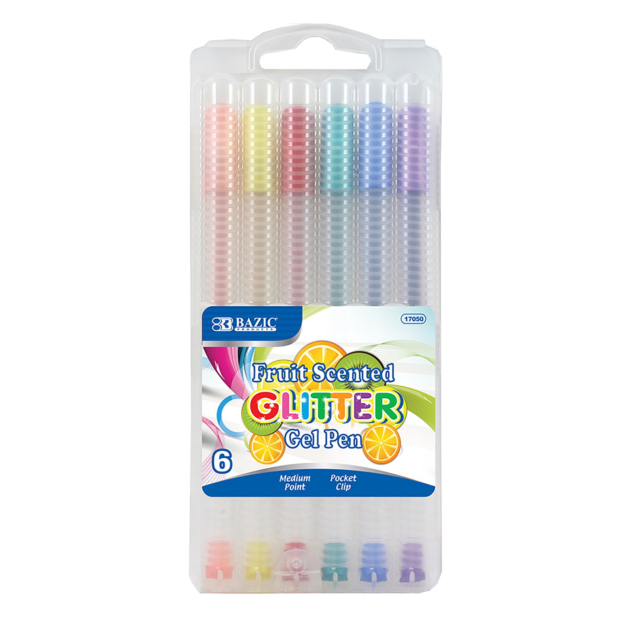 BAZIC Fruit Scented Glitter Gel Pen 1.0mm, Assorted Color Water based NonToxic Pens, Gift for