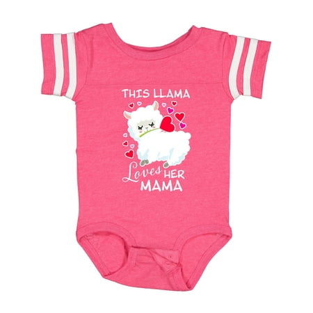 

Inktastic This Llama Loves Her Mama with Hearts Gift Baby Boy or Baby Girl Bodysuit