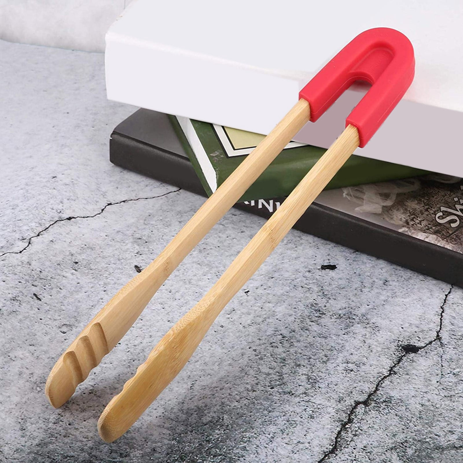 Fdelink 1 Wooden Clip, Bamboo Food Clips Bread Barbecue Clips Buffet Clips Silicone Food Clips Baking Tools, Clearance!
