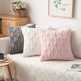 thumbnail image 4 of Pack of 2 Faux Wool Throw Pillow Covers 24x24 Inches Soft Couch Cushion Cover with Velvet Decorative Cushion Cover for Living Room, Bedroom,Car,Office (Dark Grey), 4 of 15