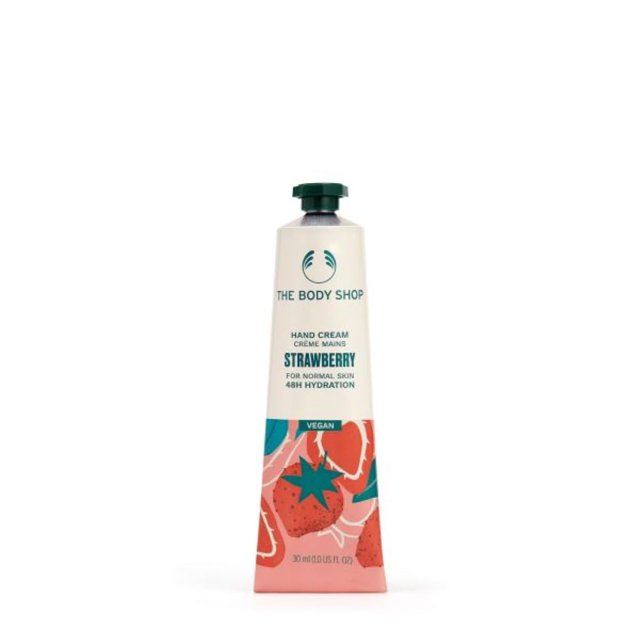 Crema de manos The Body Shop Strawberry 30 ml Vegan Normal Skin