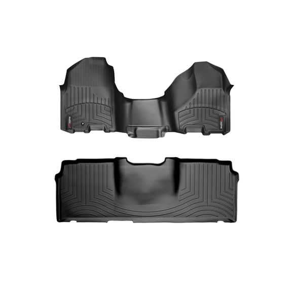 WeatherTech Custom Fit FloorLiners compatible with Ram 2500/3500, Ram Truck 2500/3500 - 1st Row Over-The-Hump & 2nd Row, Black